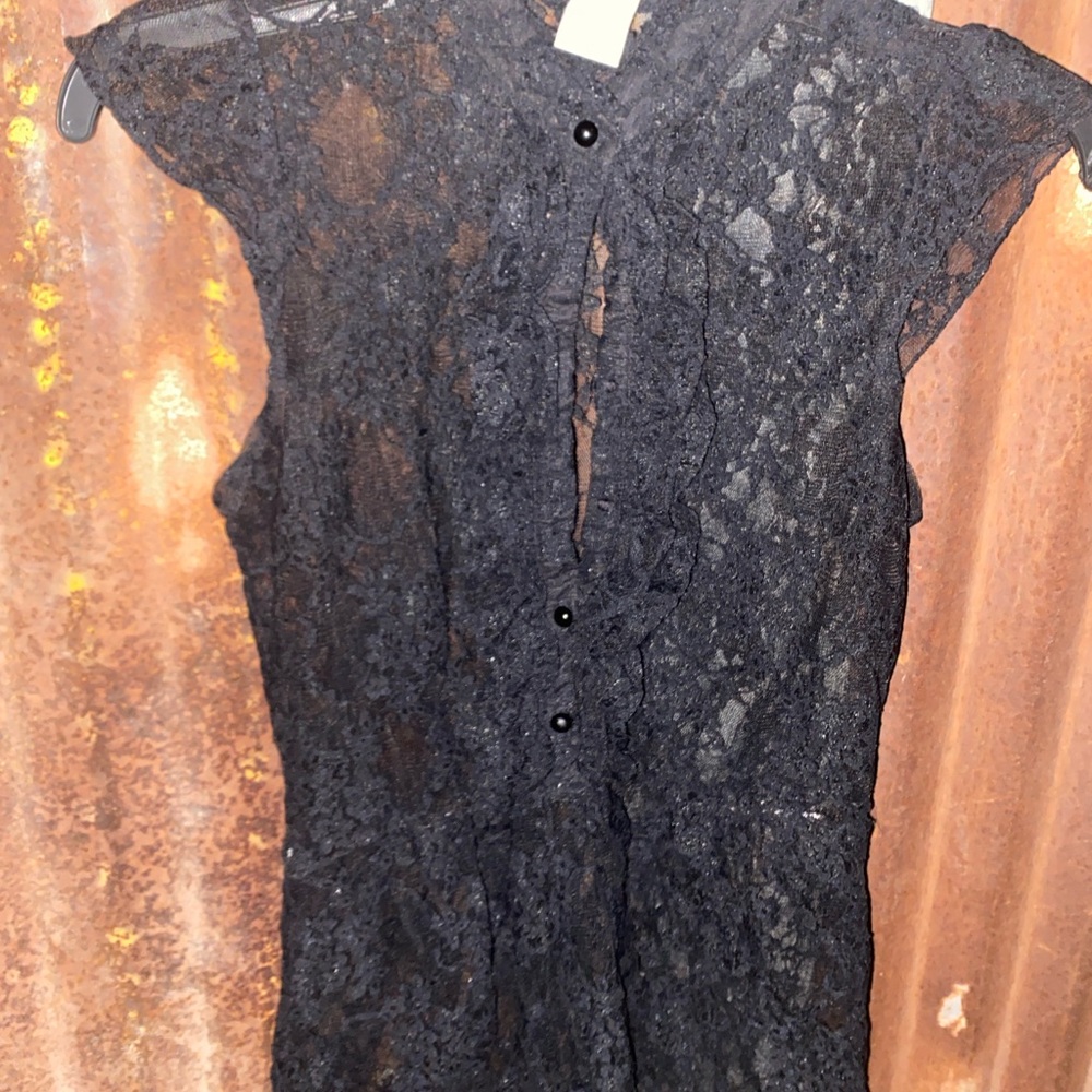 Y2K black lace blouse - Picture 3 of 4